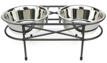 Mesh Elevated Double Dog Bowl - Large/Black